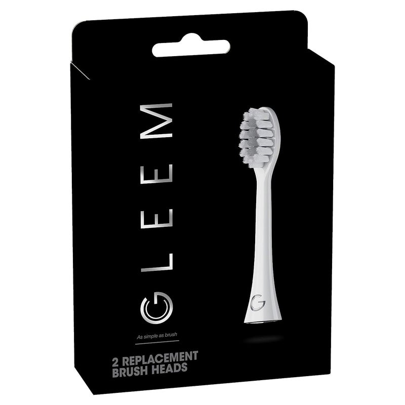 GLEEM Toothbrush Replacement Brush Heads Refill, White, 2 count - Image 2